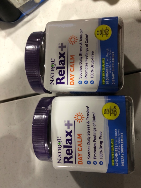 Photo 2 of (2 pack)Natrol Relax + Day Calm With L-Theanine, 5-HTP and Lemon Balm, Drug-Free 60 Day Supply