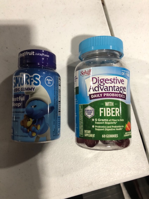 Photo 2 of  *BUNDLE NON REFUNDABLE SEE PICS* Digestive Advantage Prebiotic Fiber Gummies and smurfs kid gummy 50 1mlg