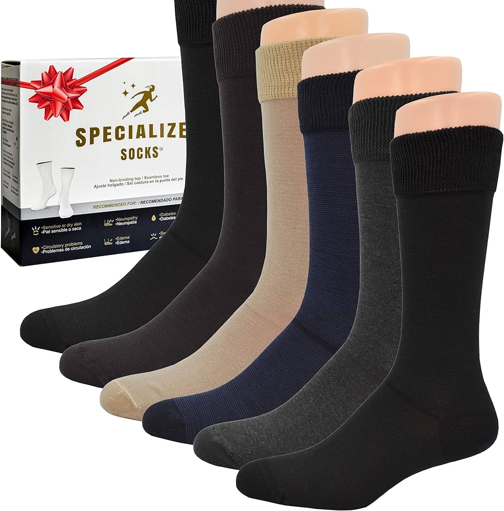 Photo 1 of Diabetic socks for men 9-12, Super Soft, Extremly Comfortable, Premium Cotton, 6 pairs...