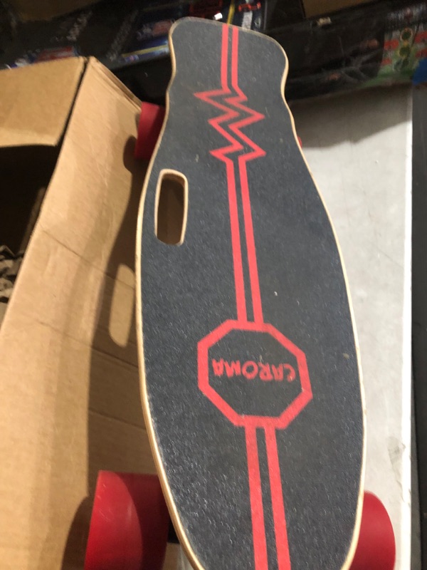 Photo 2 of **SEE NOTES**
CAROMA 350W/700W Electric Skateboard for Adults Teens, Electric Longboard with Remote, 12.4 MPH/18.6 Mph Top Speed, 8 Miles/12 Miles Max Range, 236lbs Max Load E Skateboard black&red-350W