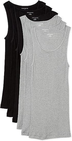 Photo 1 of Amazon Essentials Men's Tank Undershirts, Pack of 6 - L
