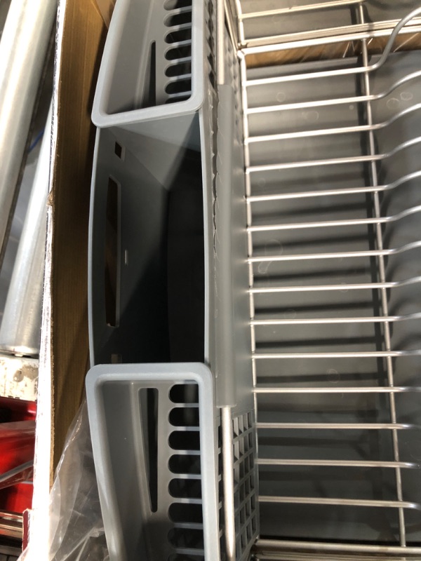 Photo 3 of * utensil container damaged * 
KitchenAid Full Size Dish Rack, Light Grey Gray Full Size