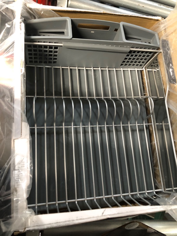 Photo 2 of * utensil container damaged * 
KitchenAid Full Size Dish Rack, Light Grey Gray Full Size