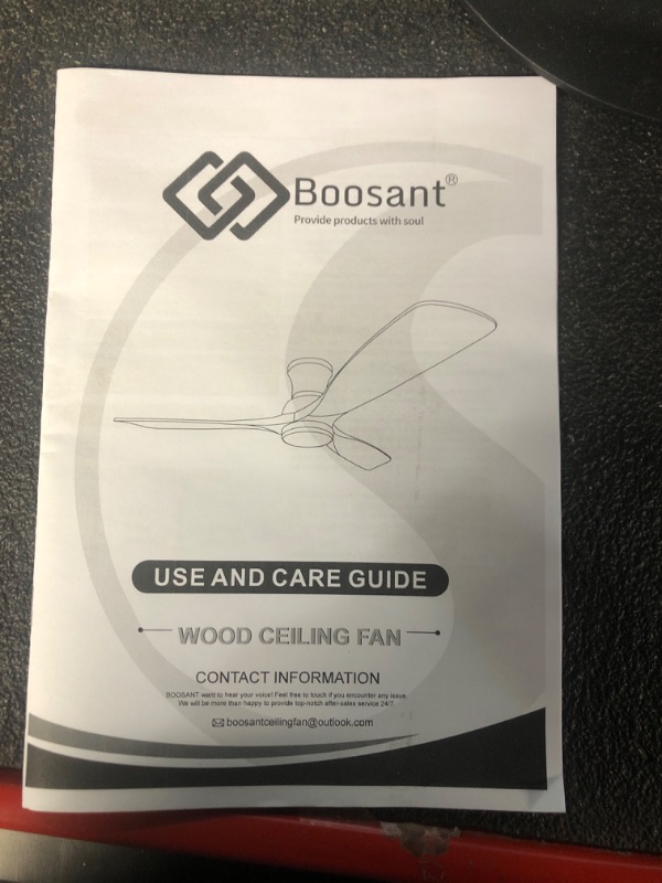 Photo 1 of BOOSANT Flush Mount Ceiling Fan with Lights, Ceiling Fans with Remote Control, Outdoor Ceiling Fan for Patios 52 "
