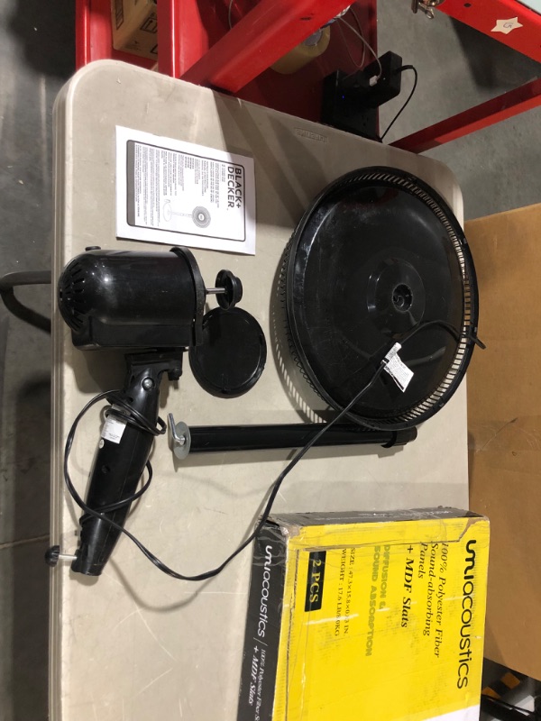 Photo 1 of ***NONFUNCTIONAL - MAJOR DAMAGE - REMOTE MISSING - FOR PARTS ONLY***
BLACK+DECKER 16 Inches Stand Fan with Remote Black 16"