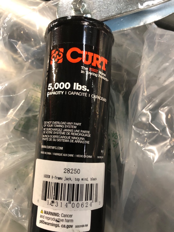 Photo 1 of CURT 28250 A-Frame Trailer Jack, 5,000 lbs, 14-1/8 Inches Vertical Travel