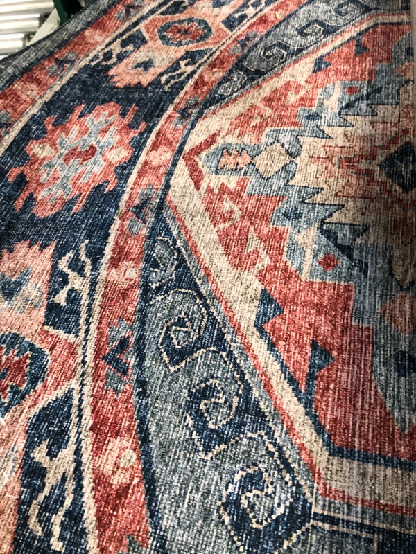 Photo 1 of ***stock photo****SKY-03 Turquoise, Terracotta 7' x 9' Oval Size Rug