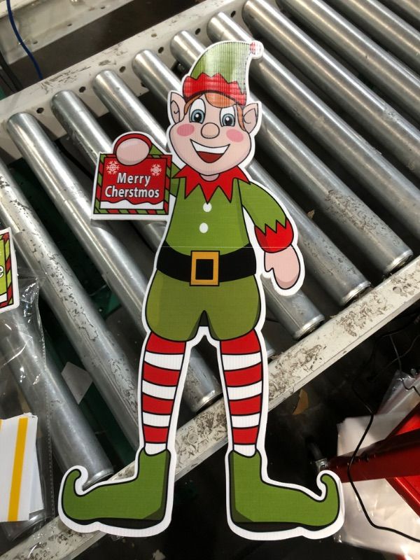 Photo 2 of 2 pieces large xmas yard signs for christmas elfs