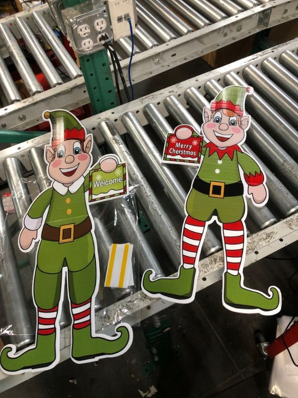 Photo 1 of 2 pieces large xmas yard signs for christmas elfs