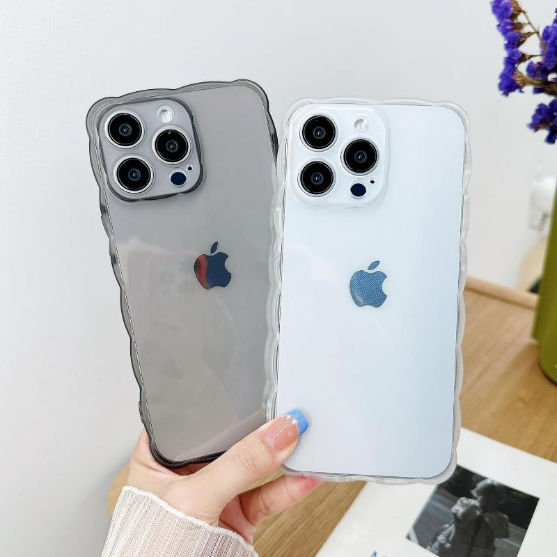 Photo 1 of CoolBELL Case Compatible with iPhone 14 pro 6.1 Inches Clear Case Wave Frame Cute Design, Soft TPU Protective Cover