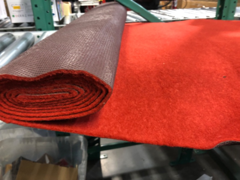 Photo 3 of ***USED - DIRTY - NO PACKAGING***
BannerBuzz Red Carpet, 1500 GSM Tufted Loop Pile of Polypropylene Yarn, Ideal for Indoor/Outdoor Events (3' W X 10' H, Red)