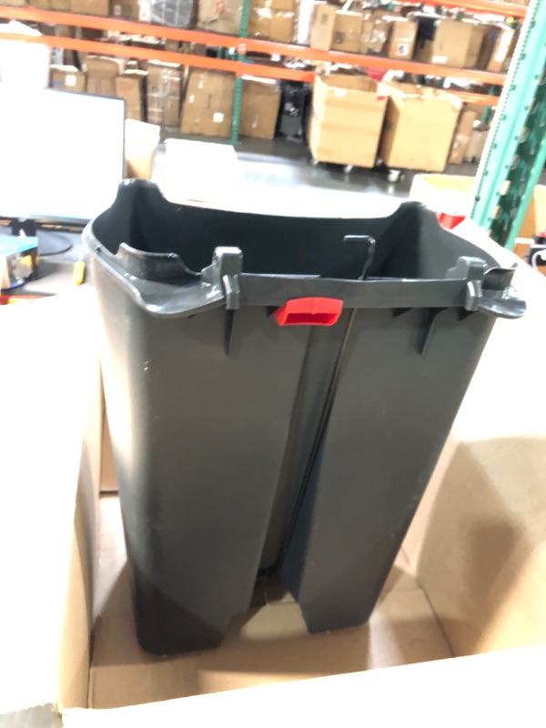 Photo 3 of *for parts*Rubbermaid Premier Series III Step-On Trash Can for Home and Kitchen, with Stainless Steel Rim, 12.4 Gallon, Charcoal