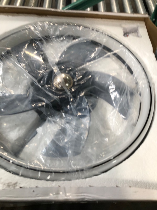 Photo 3 of **DAMAGED, NON-FUNCTIONAL, PARTS ONLY** Black Ceiling Fan with Light - Modern Ceiling Fan Lights with Remote 20in Dimmable