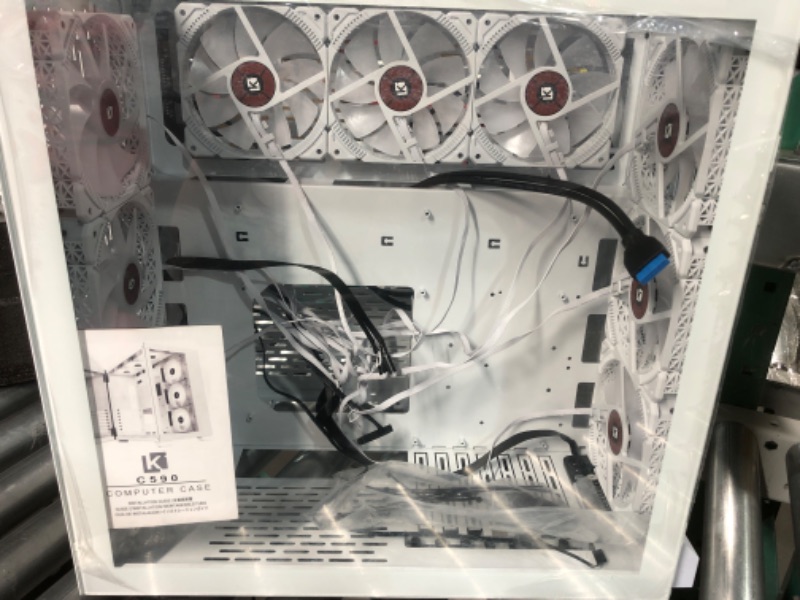 Photo 2 of KEDIERS PC Case Pre-Install 9 ARGB Fans - White 