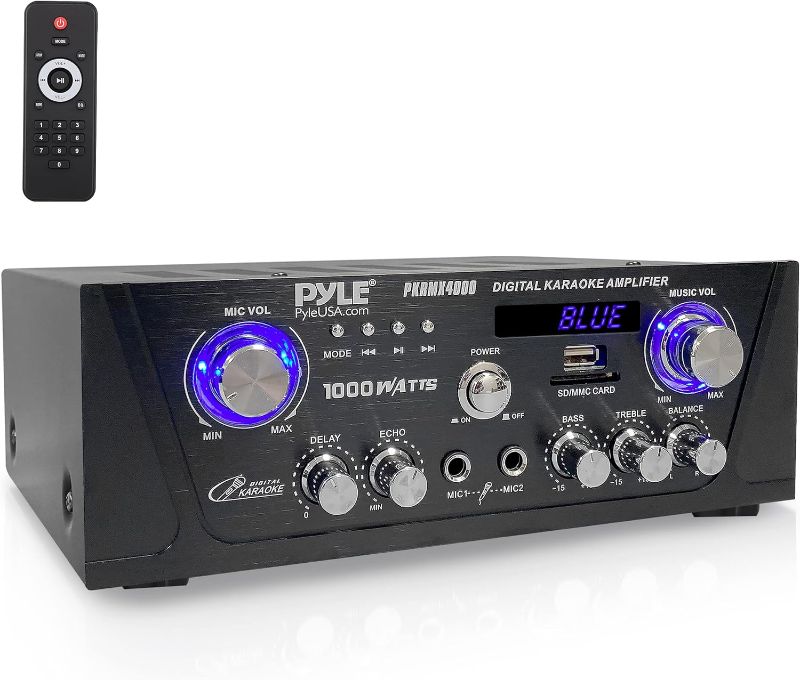 Photo 1 of Pyle Bluetooth Digital Home Karaoke Amplifier - 600W Home Audio Desktop Power Amplifier