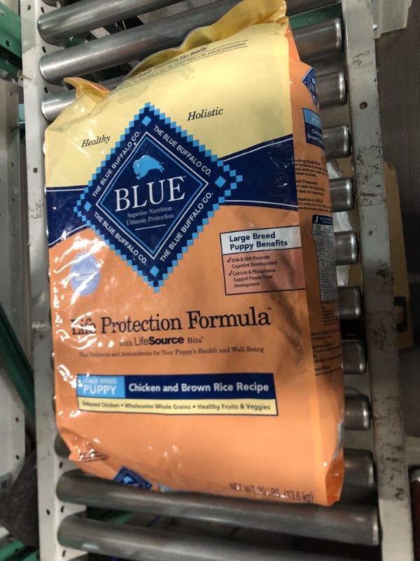 Photo 4 of **EXPIRES 11/21/23**
Blue Buffalo Life Protection Formula Natural Puppy Large Breed Dry Dog Food, Chicken and Brown Rice 30-lb 30 Pound (Pack of 1)
