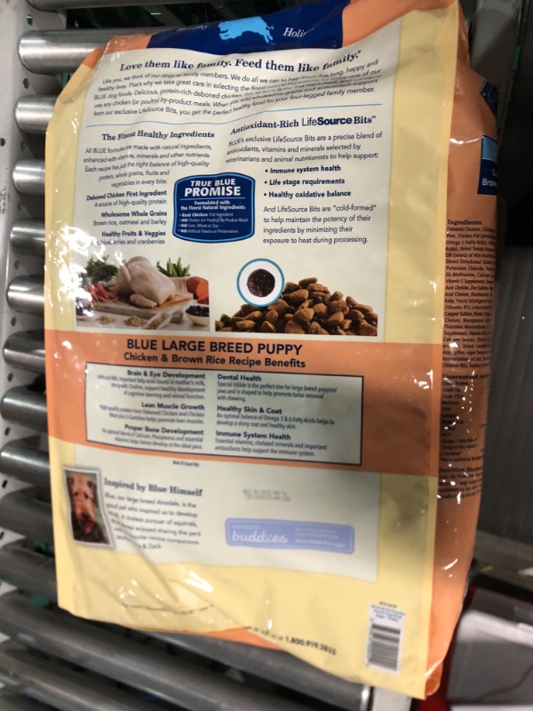 Photo 3 of **EXPIRES 11/21/23**
Blue Buffalo Life Protection Formula Natural Puppy Large Breed Dry Dog Food, Chicken and Brown Rice 30-lb 30 Pound (Pack of 1)
