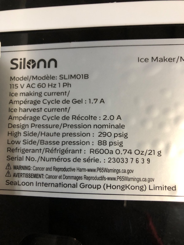 Photo 4 of * item sold for parts/repair *
Silonn Ice Makers Countertop 9 Bullet Ice Cubes & Brita Standard Everyday Water Filter Pitcher,