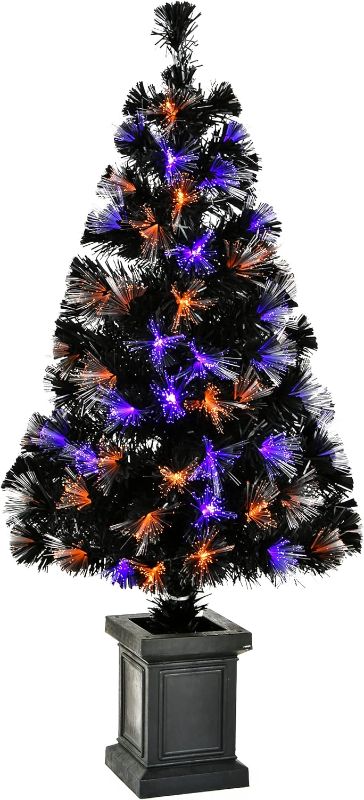 Photo 1 of ***DAMAGED - SEE NOTES***
National Tree Company Pre Lit Artificial Tree Decoration, Black, Fiber Optic, LED Lights, Plug in