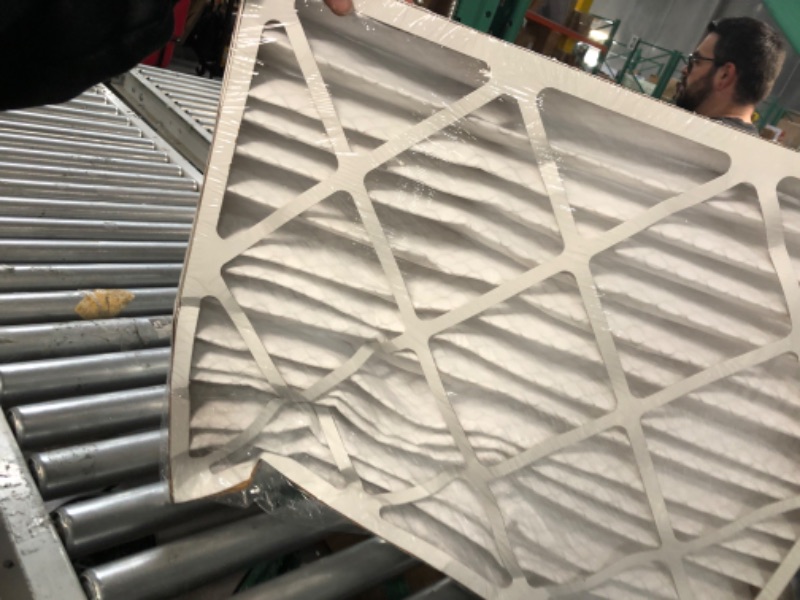 Photo 1 of * see images for damage * 
Honeywell 20x25x4 AC Furnace Air Filter, FC100A1037 Filter Replacement, Merv 12 Filter Media