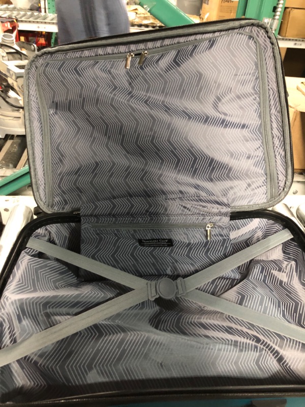 Photo 4 of ***DAMAGED***Travelers Club Chicago Hardside Expandable Spinner Luggage, Teal, 20" Carry-On Teal 20" 