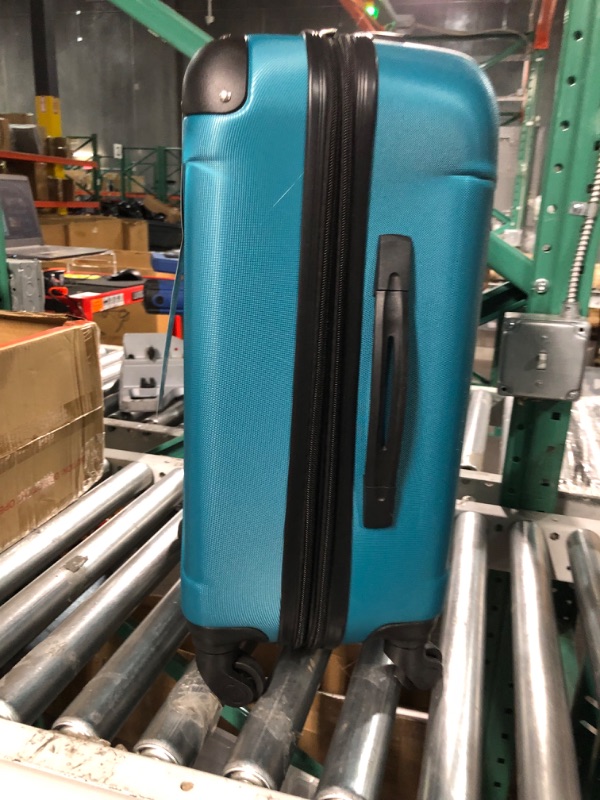 Photo 2 of ***DAMAGED***Travelers Club Chicago Hardside Expandable Spinner Luggage, Teal, 20" Carry-On Teal 20" 