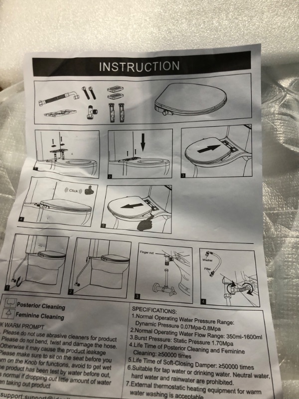 Photo 4 of Bidet Toilet Seat, Premium Non-Electric Elongated Bidet Toilet Seats with Dual Nozzle, Easy to Install and Use, Perfect for Personal Hygiene and Comfort(Fits Elongated Toilets, White)