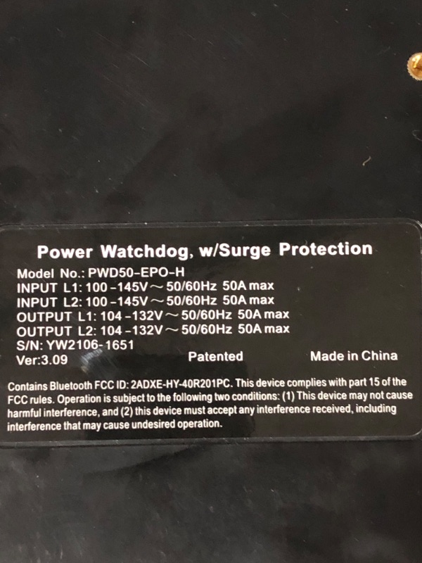 Photo 5 of Hughes Autoformers PWD50-EPO-H, 50 Amp Spike Power Watchdog with Shut Off, Hardwired