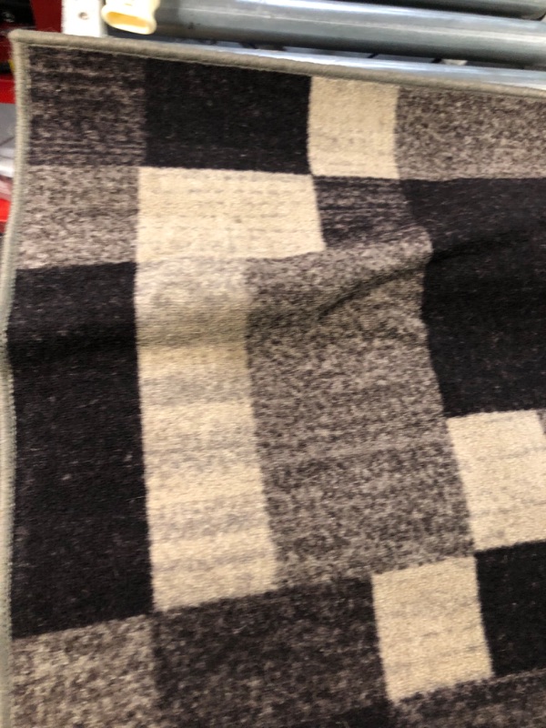 Photo 5 of ***EDGE FRAYED - SEE PICTURES***
Rugshop Modern Boxes Design Non-Slip (Non-Skid) Runner Rug 2' x 10' Gray