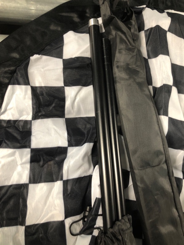 Photo 4 of 2 Windless, Swooper, Flutter, Feather, Banner Flags CHECKERED BLACK AND WHITE