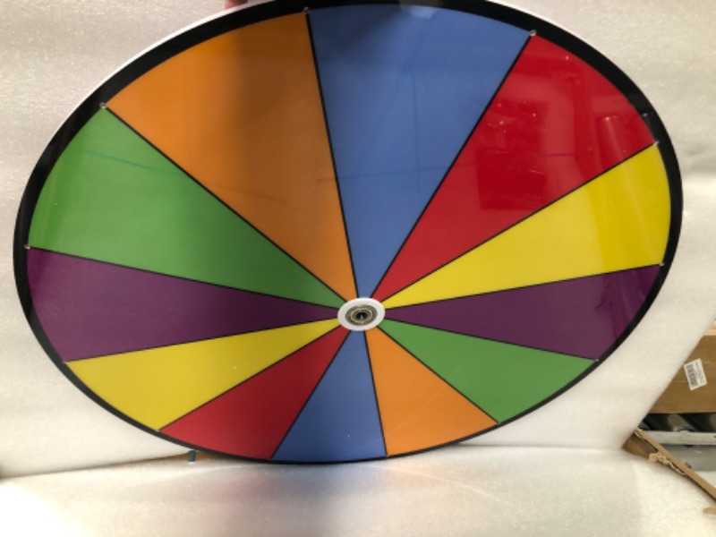 Photo 3 of 24 Inch Spinning Wheel, 12 Slots Color Prize Wheel (Dry Erase Marker & Eraser)