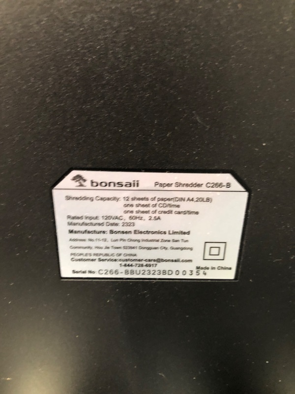 Photo 4 of Bonsaii 12-Sheet Micro Cut Shredder