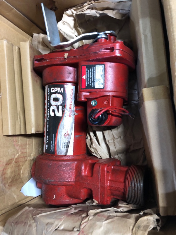 Photo 5 of Fill-Rite FR4204G Cast Iron Heavy Duty 12 Volt DC 20 GPM High Flow Fuel Gas Transfer Pump, Pump Only, Red & FRTCB Vented Fill Cap with 2" Base FR4204H Pump + Fill Cap with 2" Base