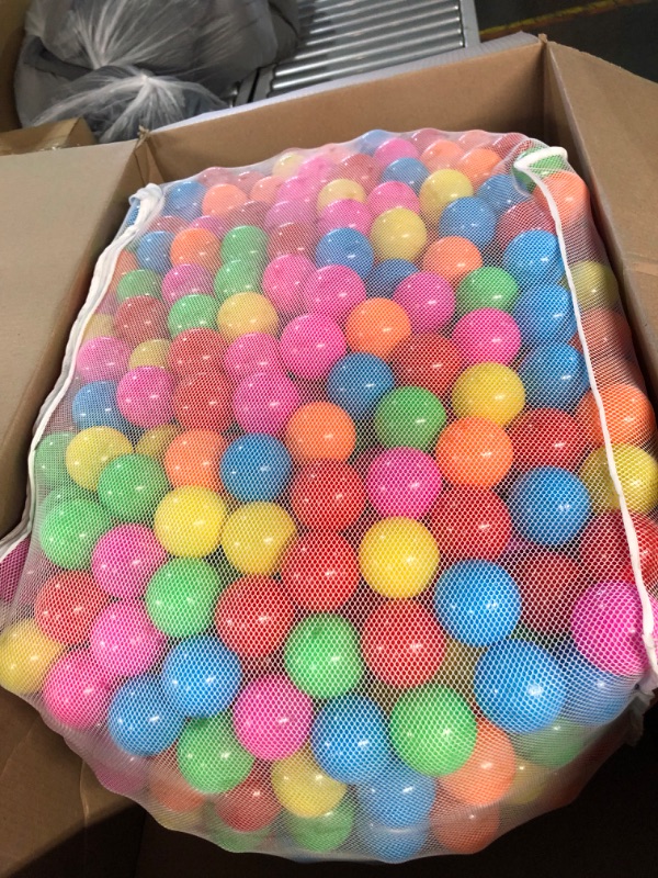 Photo 3 of Amazon Basics BPA Free Crush-Proof Plastic Ball Pit Balls with Storage Bag, Toddlers Kids 12+ 