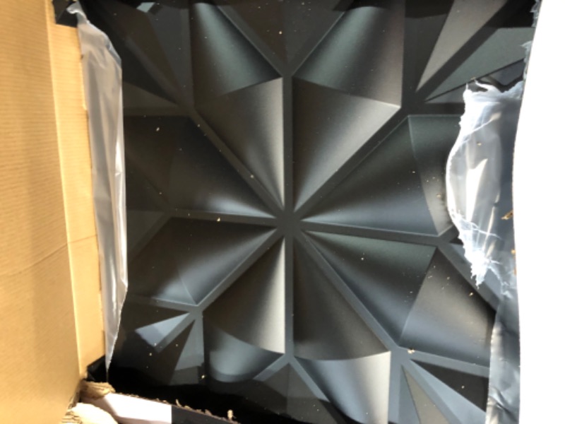 Photo 3 of Art3d Textures 3D Wall Panels for Interior Wall Decor, Black Diamond Decorative PVC Wall 
