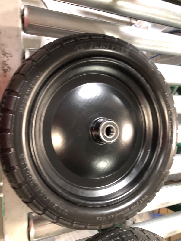 Photo 2 of 13" Solid Flat Free Tires and Wheels 2 Pcs