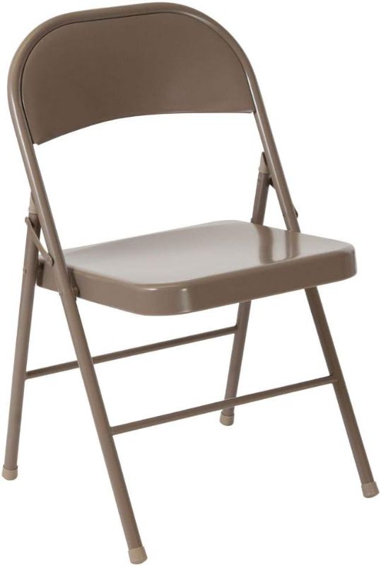 Photo 1 of Flash Furniture 2 Pack HERCULES Series Double Braced Beige Metal Folding Chair