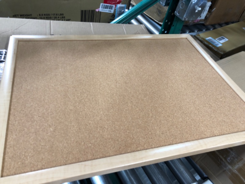Photo 1 of U Brands Cork Bulletin Board, 17'' x 23'' Inches, Birch Wood Frame