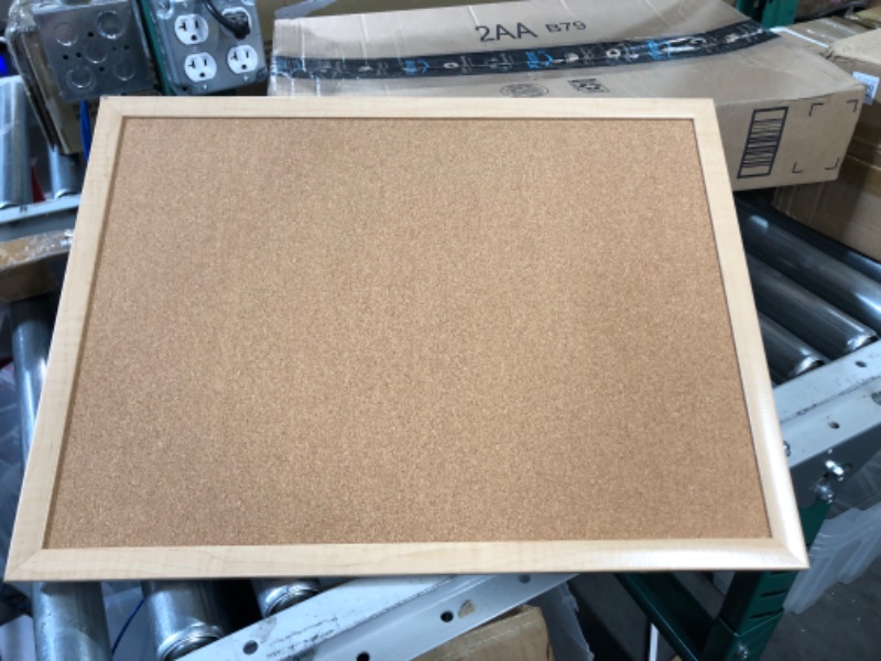 Photo 1 of U Brands Cork Bulletin Board, 17'' x 23'' Inches, Birch Wood Frame