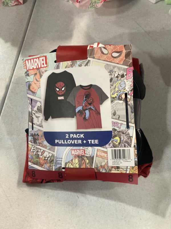 Photo 1 of 2 PACK FULL OVER + TEE MARVEL SPIDERMAN SIZE 8