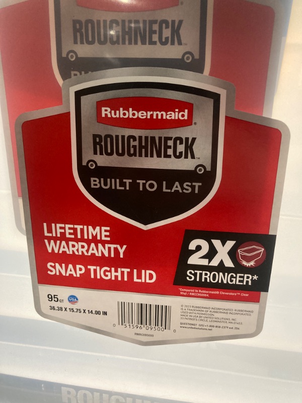 Photo 4 of (READ NOTES) Rubbermaid Roughneck Clear 50 Qt/12 Gal Storage Containers 4 Pack
