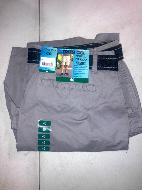 Photo 1 of Iron Clothing Twill Cargo Shorts Graphite 40

