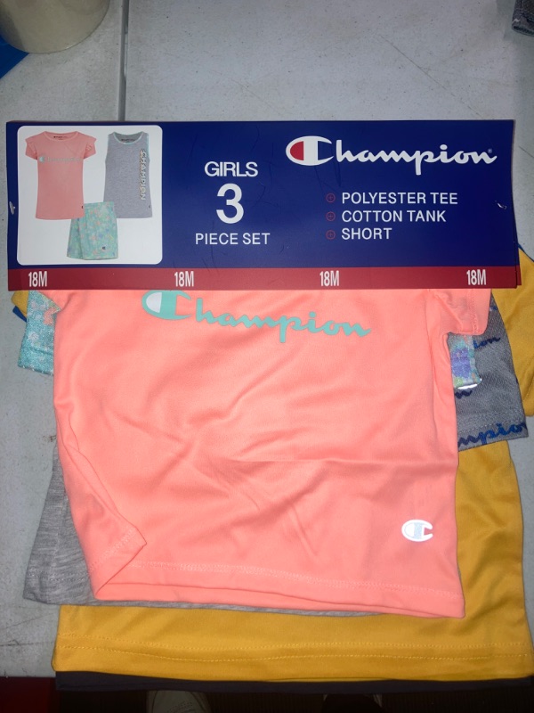 Photo 1 of Champion Girl S 3 Piece Polyester Tee Cotton Tank & Short Set (18M)
