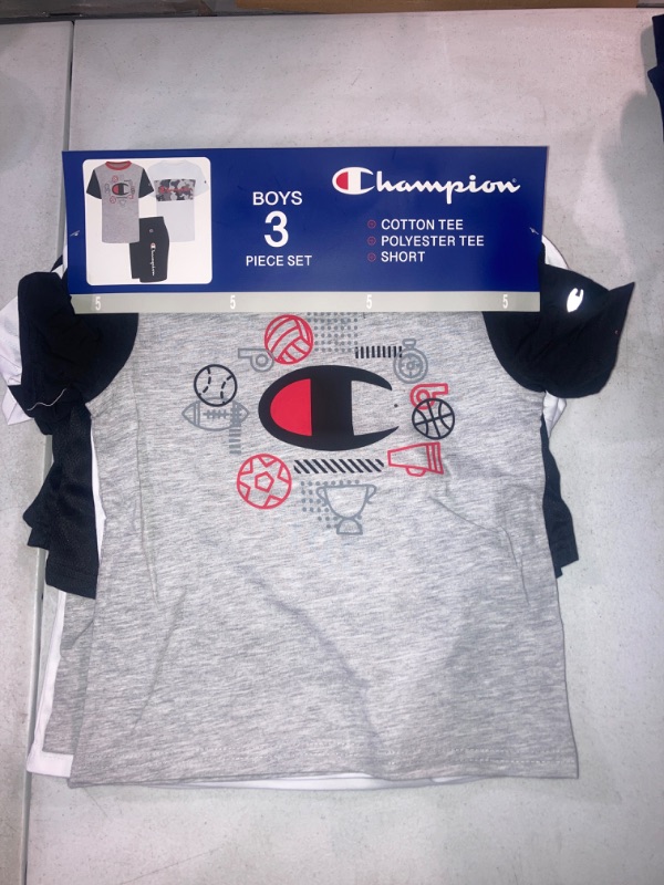 Photo 2 of Champion Toddler Boys'Grey/White/Black 3 Piece Active Set SIZE 5
