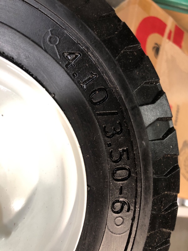 Photo 4 of 2-Pack 4.10/3.50-6" Flat Free Tire with Rim,13" Hand Truck Utility Universal Wheels, 3" Centered Hub with 5/8" Ball Bearings,w/Grease Fitting,410/350-6",410/350x6