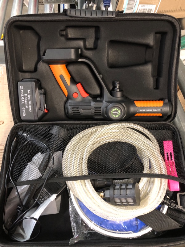 Photo 1 of  Cordless Pressure Washer, 770 PSI Portable Power Washer,with 21V 4.0AH Battery and Charging Kit, 5-in-1 Nozzle, 