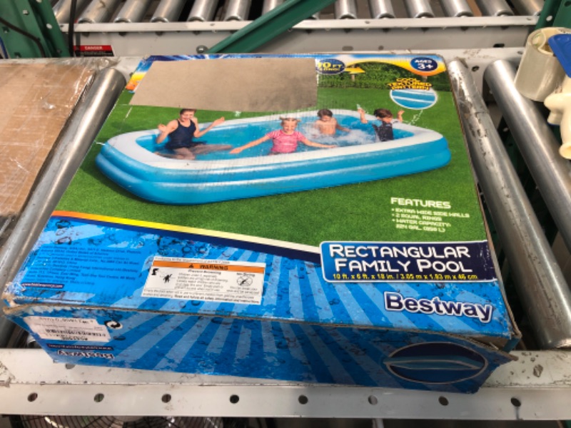 Photo 4 of H2OGO! Blue Rectangular Inflatable Family Pool (10' x 6' x 18")