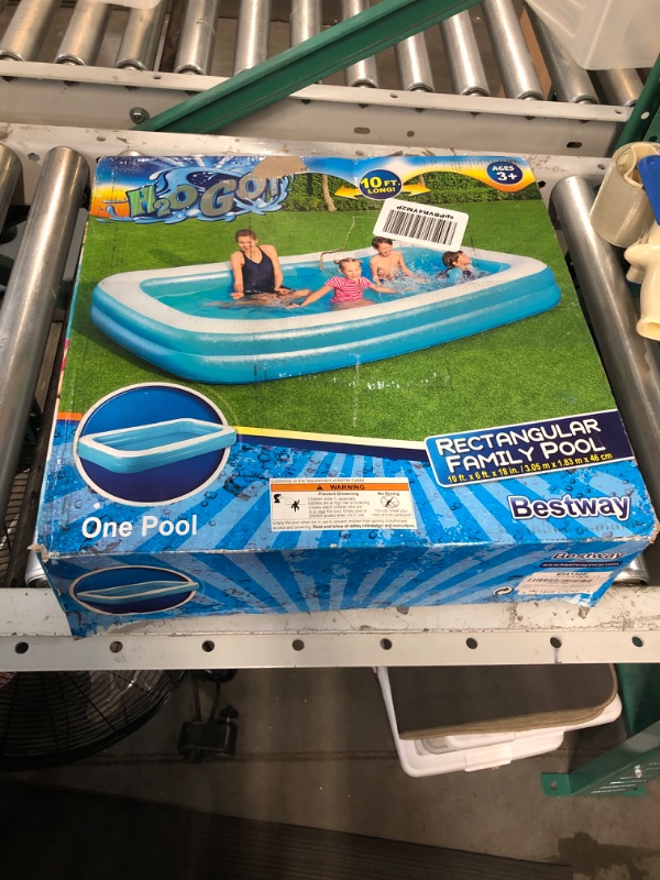 Photo 2 of H2OGO! Blue Rectangular Inflatable Family Pool (10' x 6' x 18")