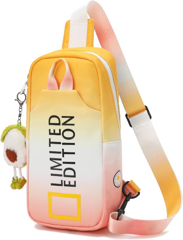 Photo 1 of EHIN Sling Bag for Women Fanny Packs Crossbody Bags Chest Bag Free Plush Pendant (Orange)