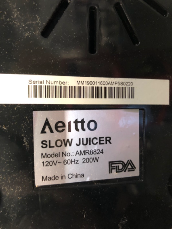 Photo 5 of **PARTS ONLY**Aeitto Slow Juicer, Slow Masticating Juicer Machine with Big Wide 81mm Chute 900 ml Juice Cup